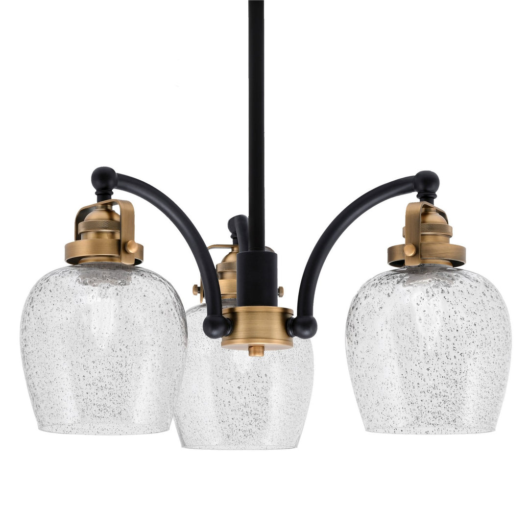 Toltec Easton 1943-MBBR-4812 Chandelier Light - Matte Black & Brass