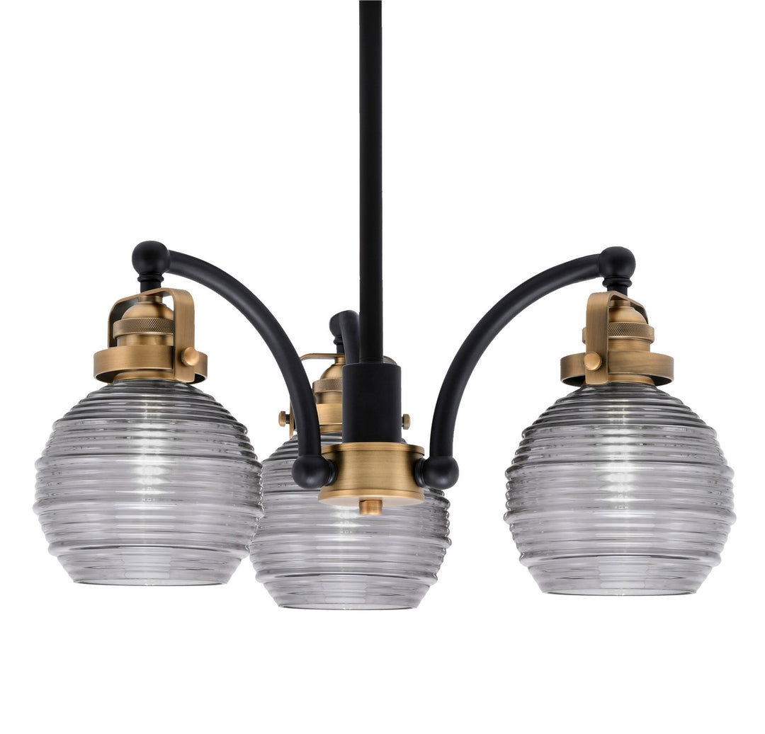 Toltec Easton 1943-MBBR-5112 Chandelier Light - Matte Black & Brass