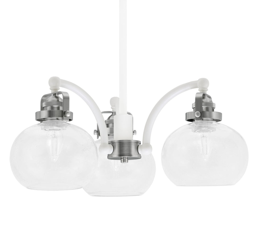 Toltec Easton 1943-WHBN-202 Chandelier Light - White & Brushed Nickel