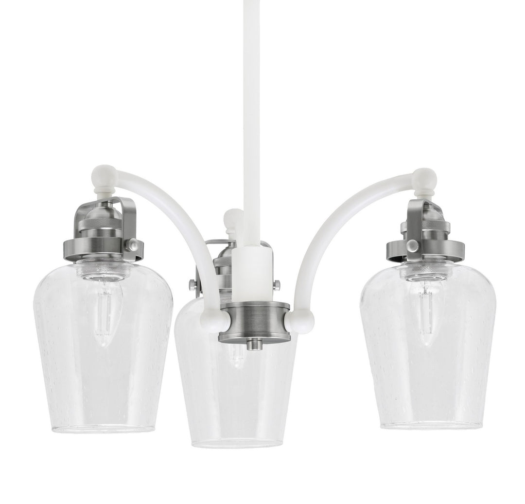 Toltec Easton 1943-WHBN-210 Chandelier Light - White & Brushed Nickel
