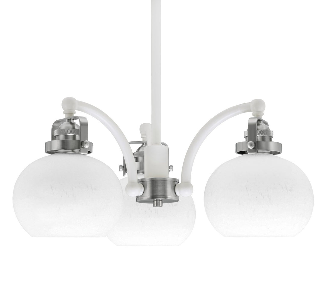 Toltec Easton 1943-WHBN-212 Chandelier Light - White & Brushed Nickel