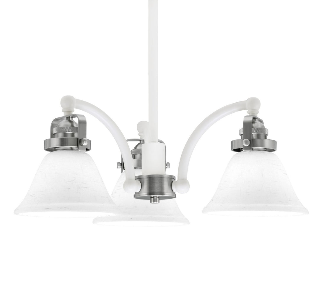 Toltec Easton 1943-WHBN-311 Chandelier Light - White & Brushed Nickel