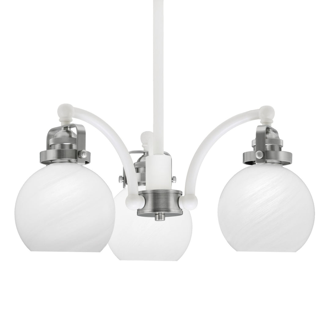 Toltec Easton 1943-WHBN-4101 Chandelier Light - White & Brushed Nickel