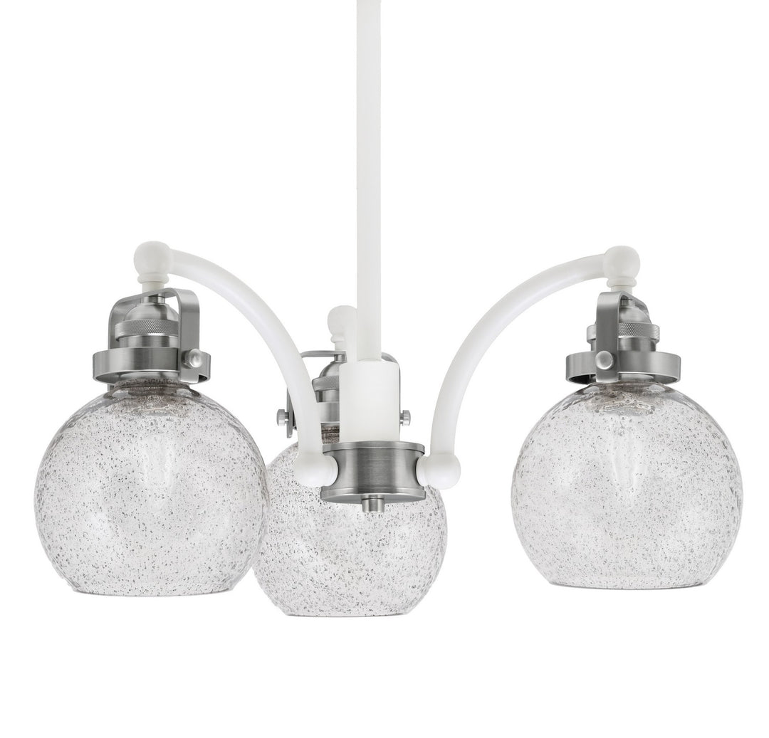 Toltec Easton 1943-WHBN-4102 Chandelier Light - White & Brushed Nickel