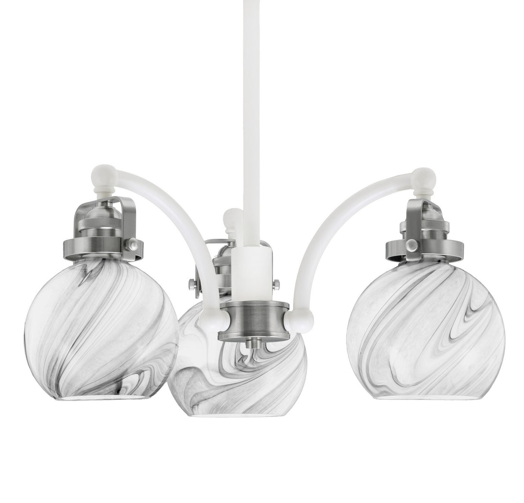 Toltec Easton 1943-WHBN-4109 Chandelier Light - White & Brushed Nickel