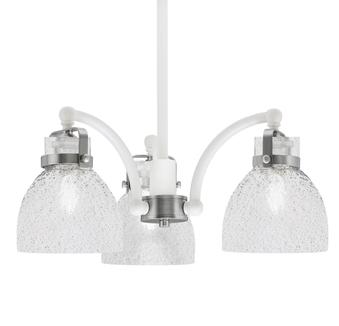 Toltec Easton 1943-WHBN-4119 Chandelier Light - White & Brushed Nickel