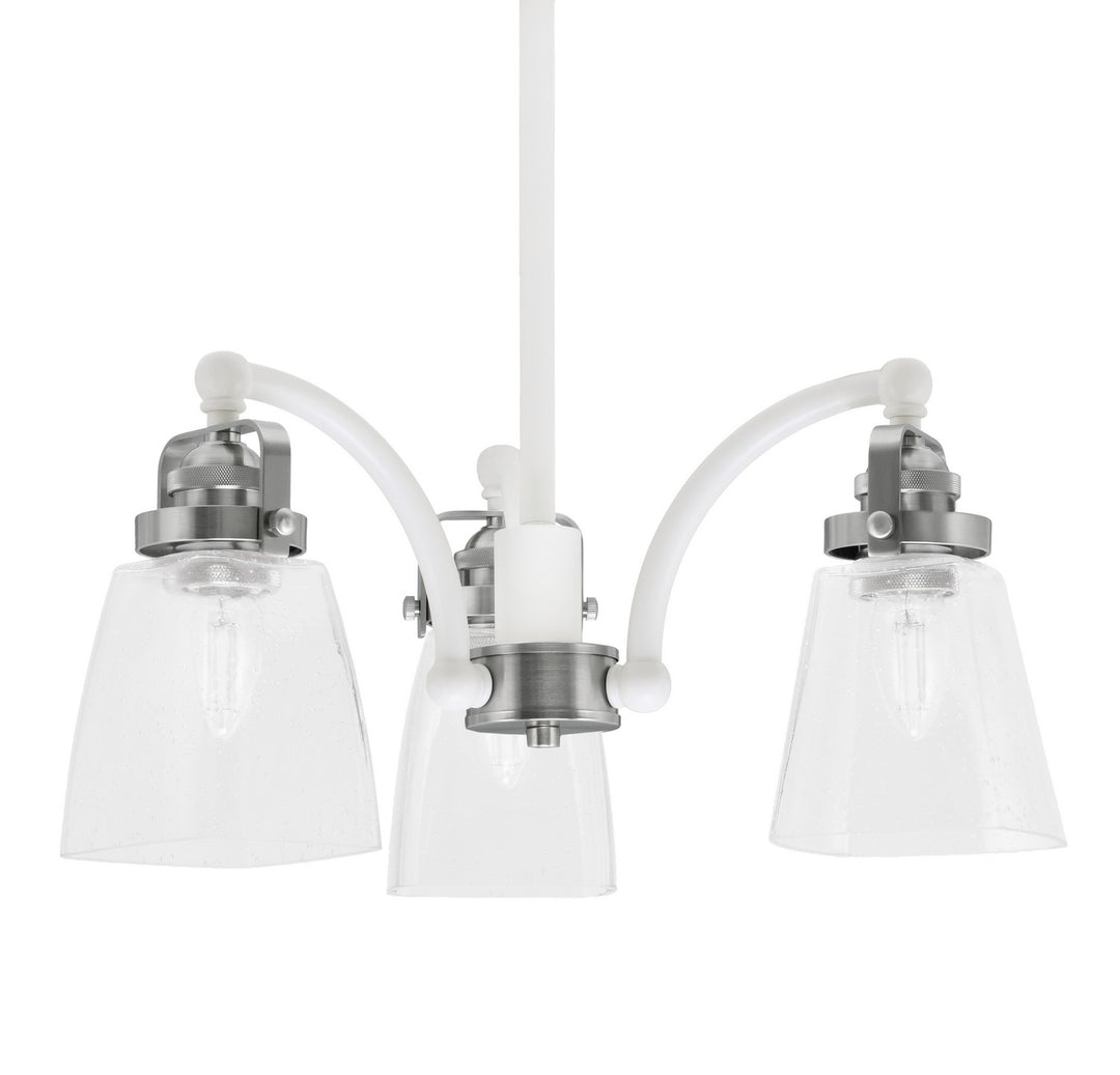 Toltec Easton 1943-WHBN-461 Chandelier Light - White & Brushed Nickel