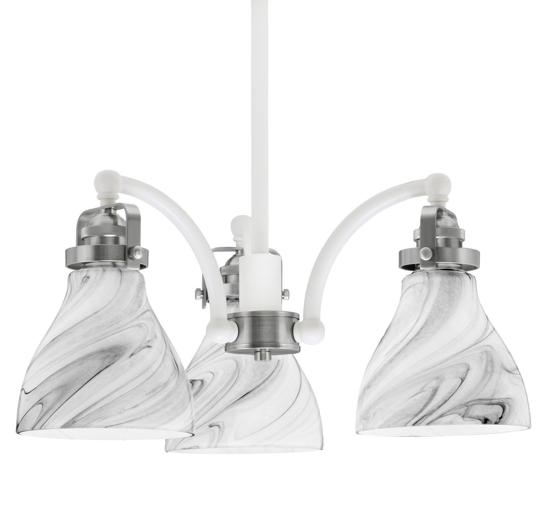 Toltec Easton 1943-WHBN-4769 Chandelier Light - White & Brushed Nickel