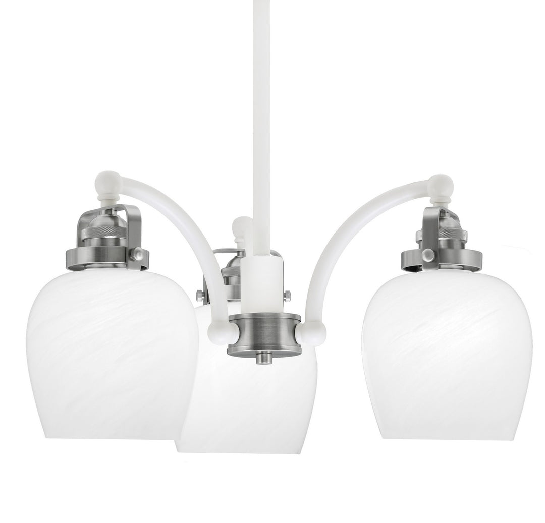 Toltec Easton 1943-WHBN-4811 Chandelier Light - White & Brushed Nickel