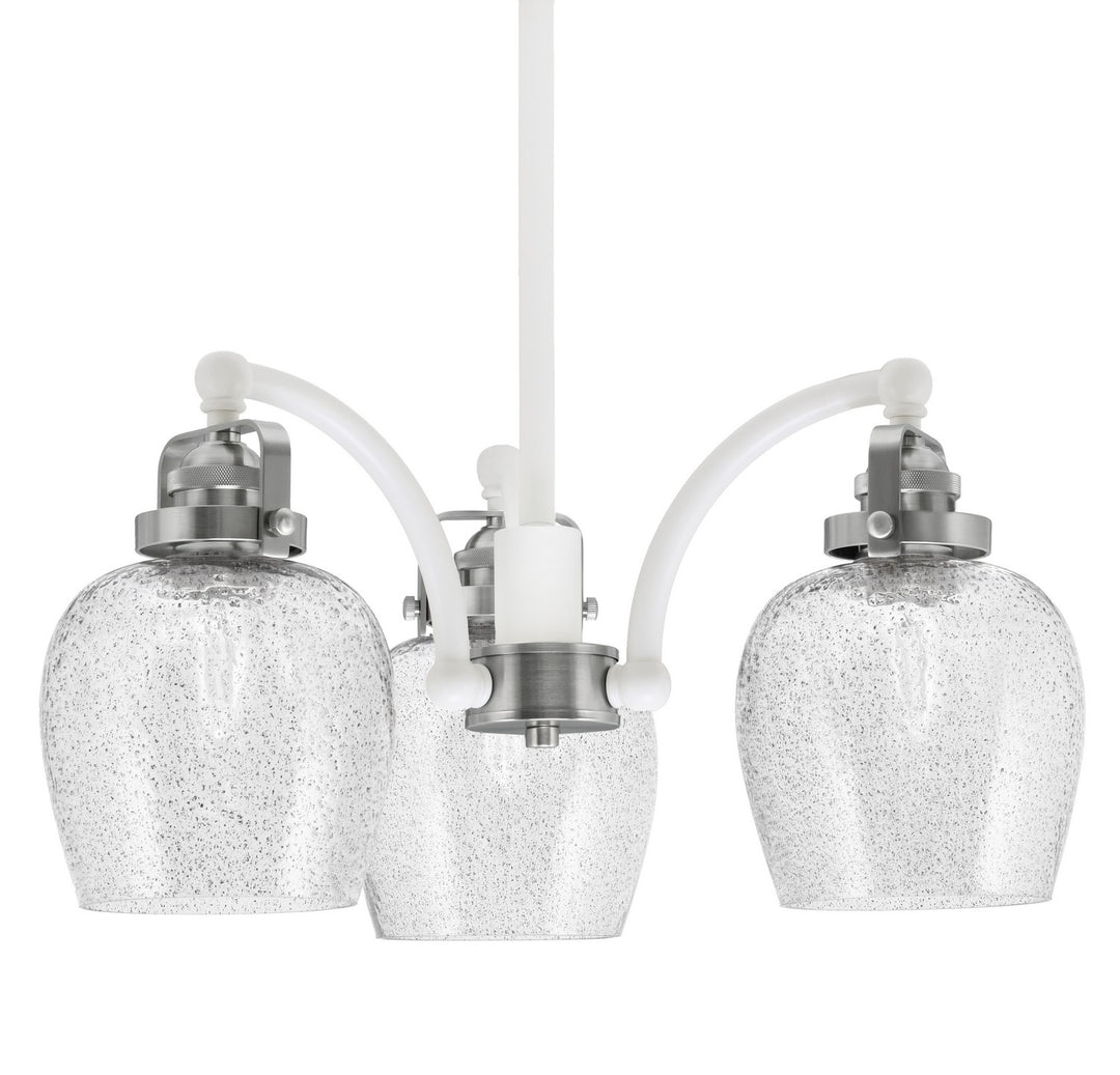 Toltec Easton 1943-WHBN-4812 Chandelier Light - White & Brushed Nickel