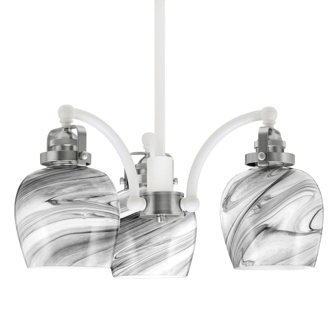 Toltec Easton 1943-WHBN-4819 Chandelier Light - White & Brushed Nickel