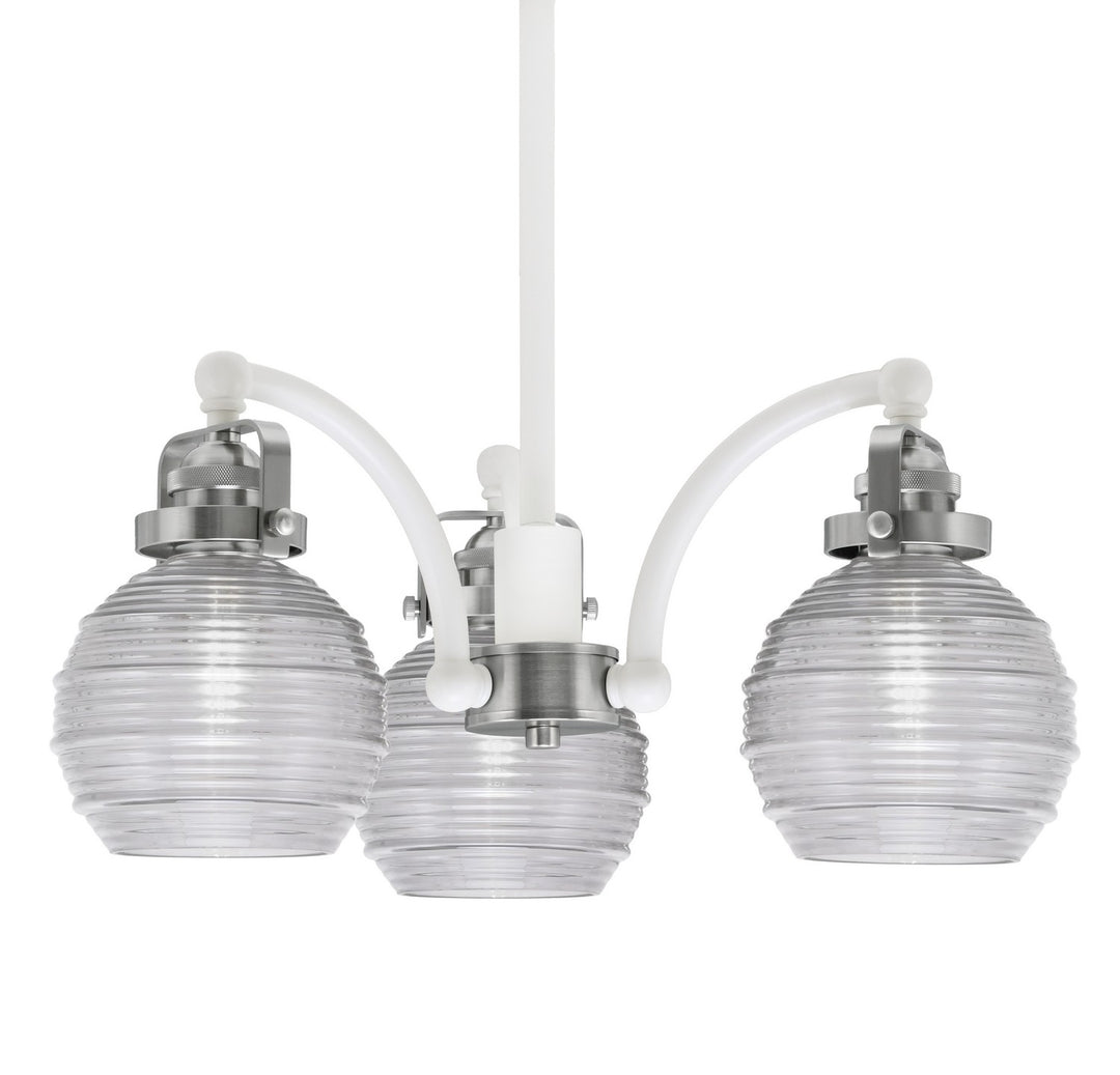 Toltec Easton 1943-WHBN-5110 Chandelier Light - White & Brushed Nickel