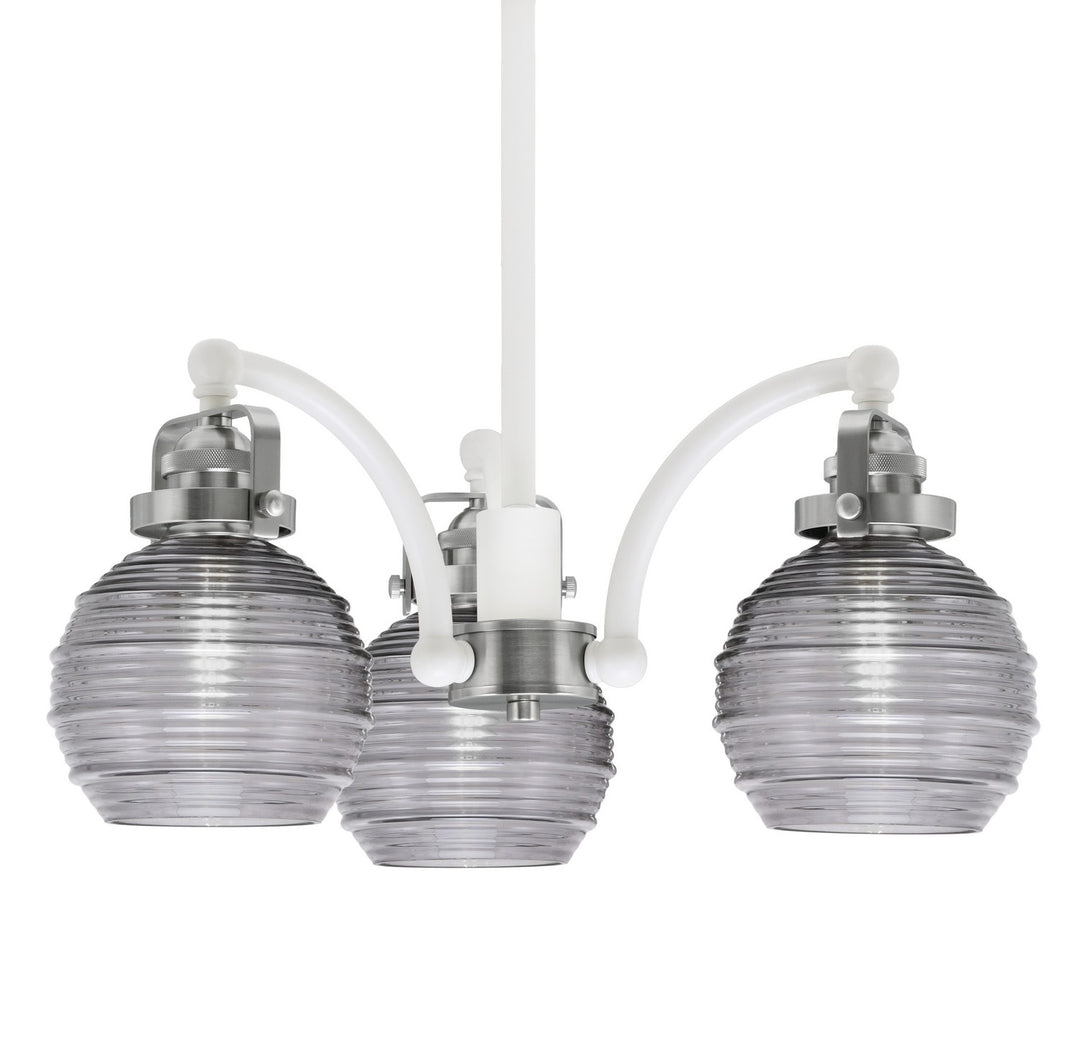 Toltec Easton 1943-WHBN-5112 Chandelier Light - White & Brushed Nickel