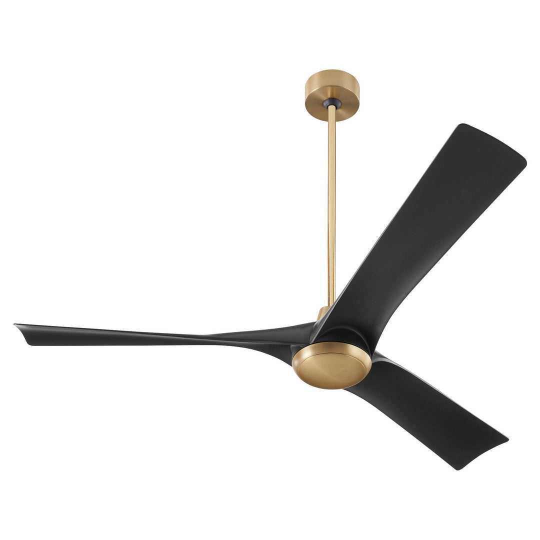 Oxygen 3-123-1540 Ridley 58 in. Ceiling Fan Aged Brass W/ Black Blades