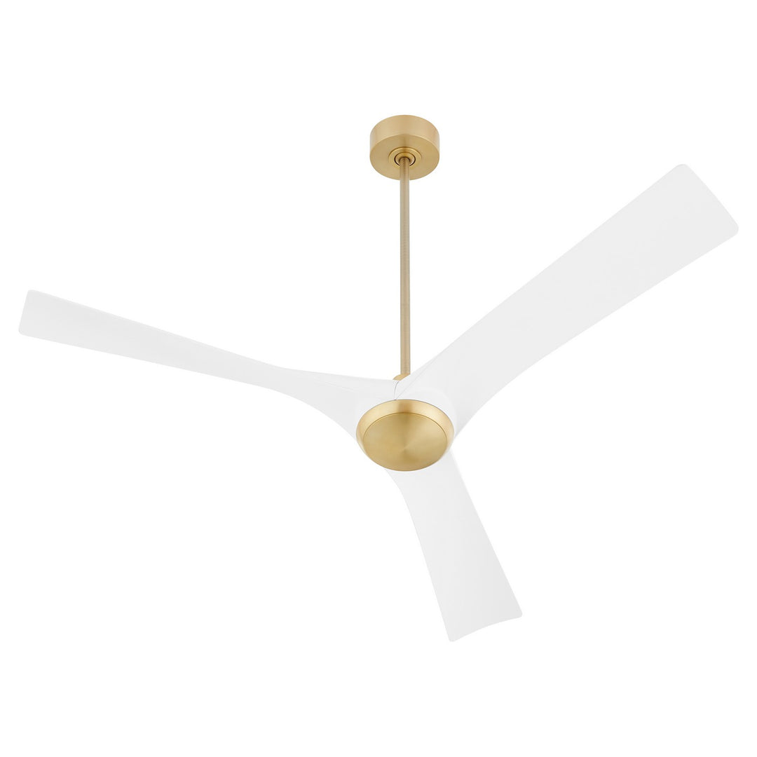 Oxygen 3-123-640 Ridley 58 in. Ceiling Fan Aged Brass W/ White Blades