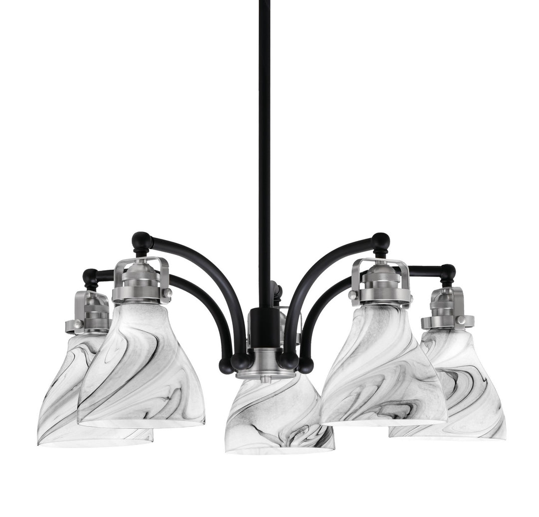 Toltec Easton 1945-MBBN-4769 Chandelier Light - Matte Black & Brushed Nickel