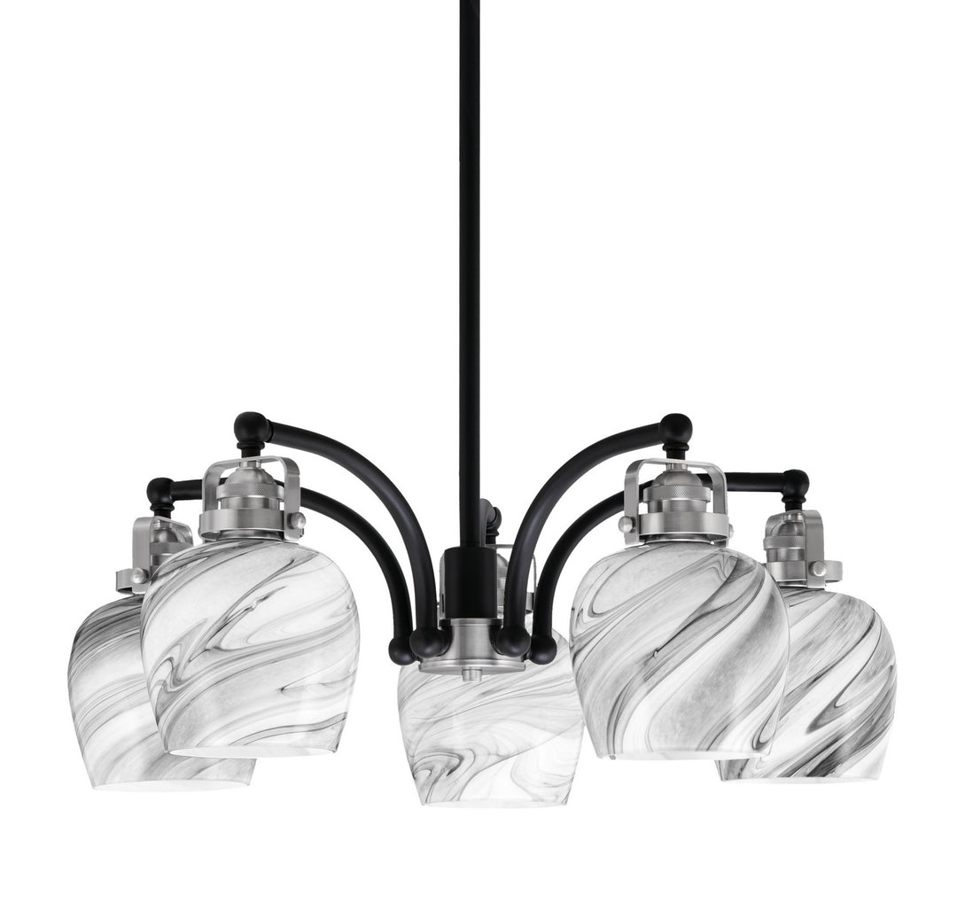Toltec Easton 1945-MBBN-4819 Chandelier Light - Matte Black & Brushed Nickel