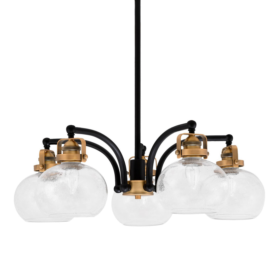 Toltec Easton 1945-MBBR-202 Chandelier Light - Matte Black & Brass