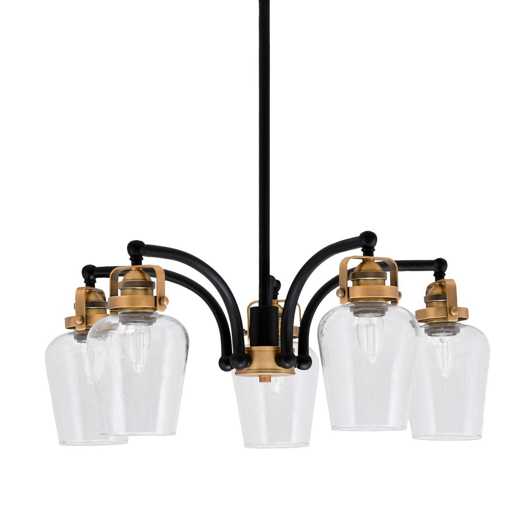 Toltec Easton 1945-MBBR-210 Chandelier Light - Matte Black & Brass