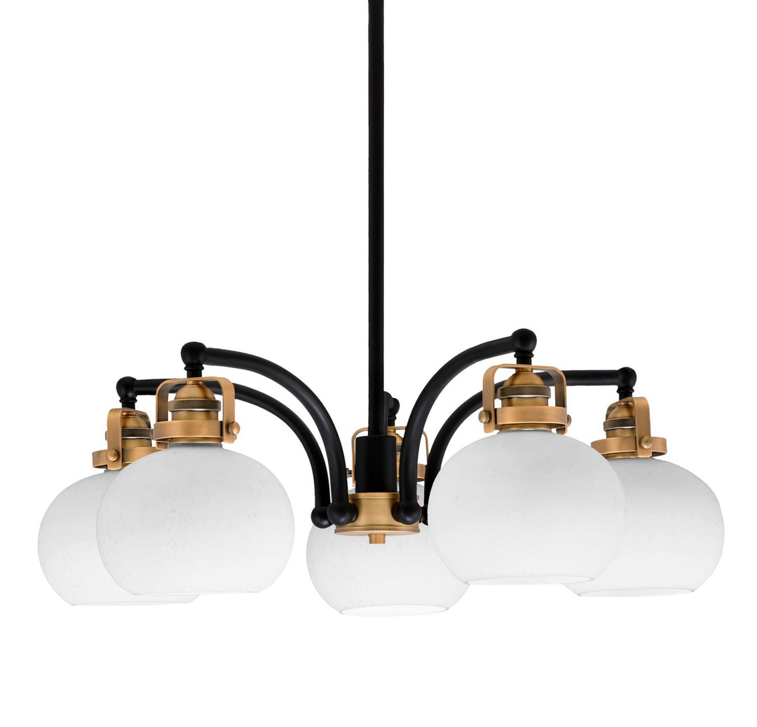 Toltec Easton 1945-MBBR-212 Chandelier Light - Matte Black & Brass