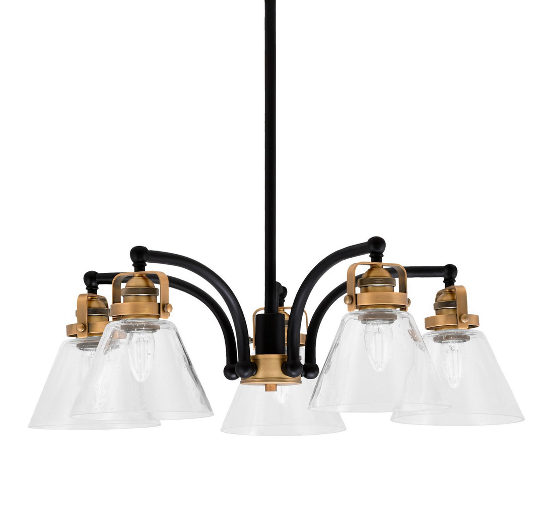 Toltec Easton 1945-MBBR-302 Chandelier Light - Matte Black & Brass