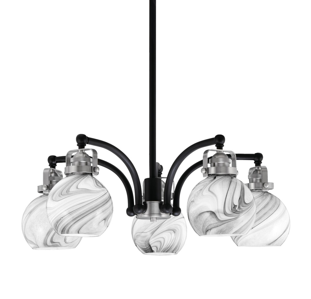 Toltec Easton 1945-MBBN-4109 Chandelier Light - Matte Black & Brushed Nickel