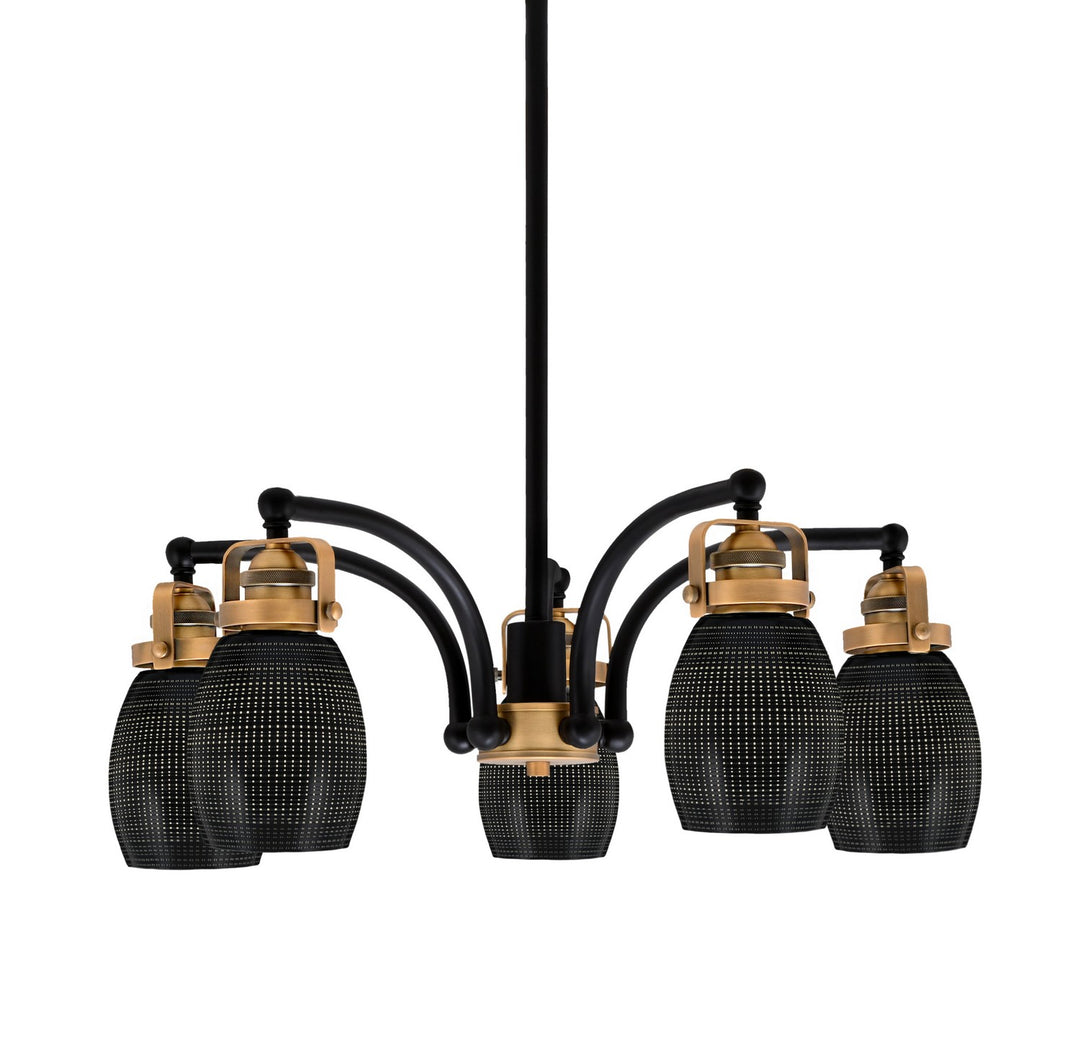Toltec Easton 1945-MBBR-4029 Chandelier Light - Matte Black & Brass