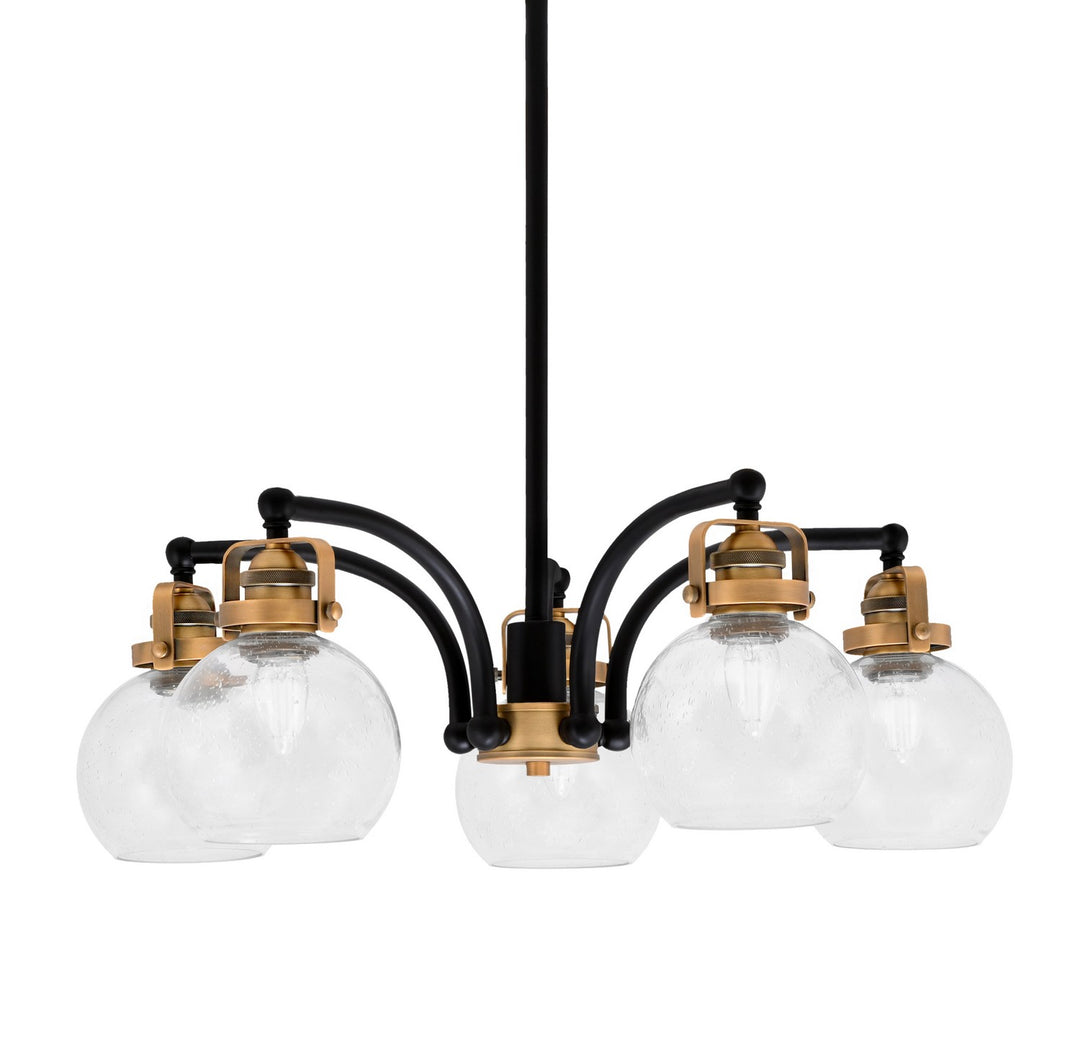 Toltec Easton 1945-MBBR-4100 Chandelier Light - Matte Black & Brass