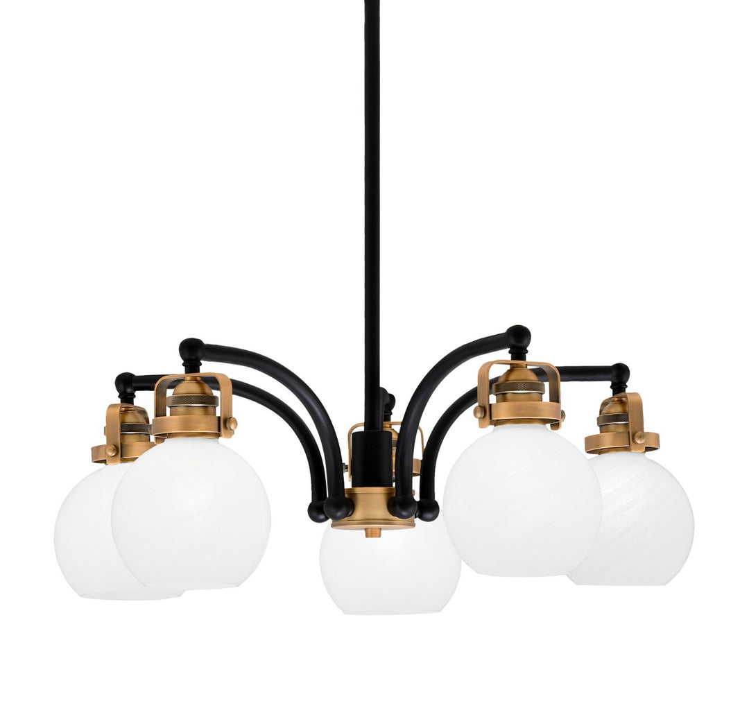Toltec Easton 1945-MBBR-4101 Chandelier Light - Matte Black & Brass