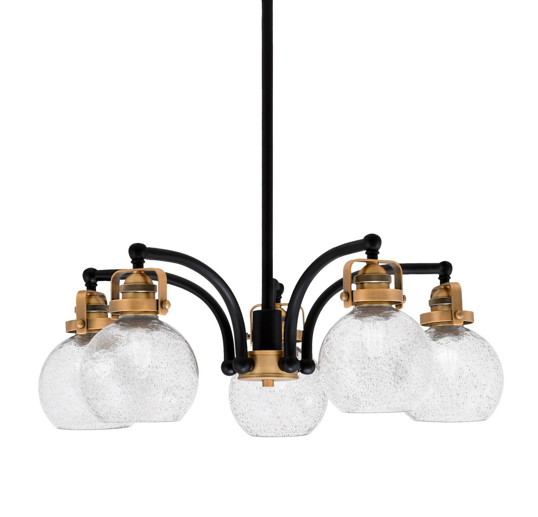 Toltec Easton 1945-MBBR-4102 Chandelier Light - Matte Black & Brass
