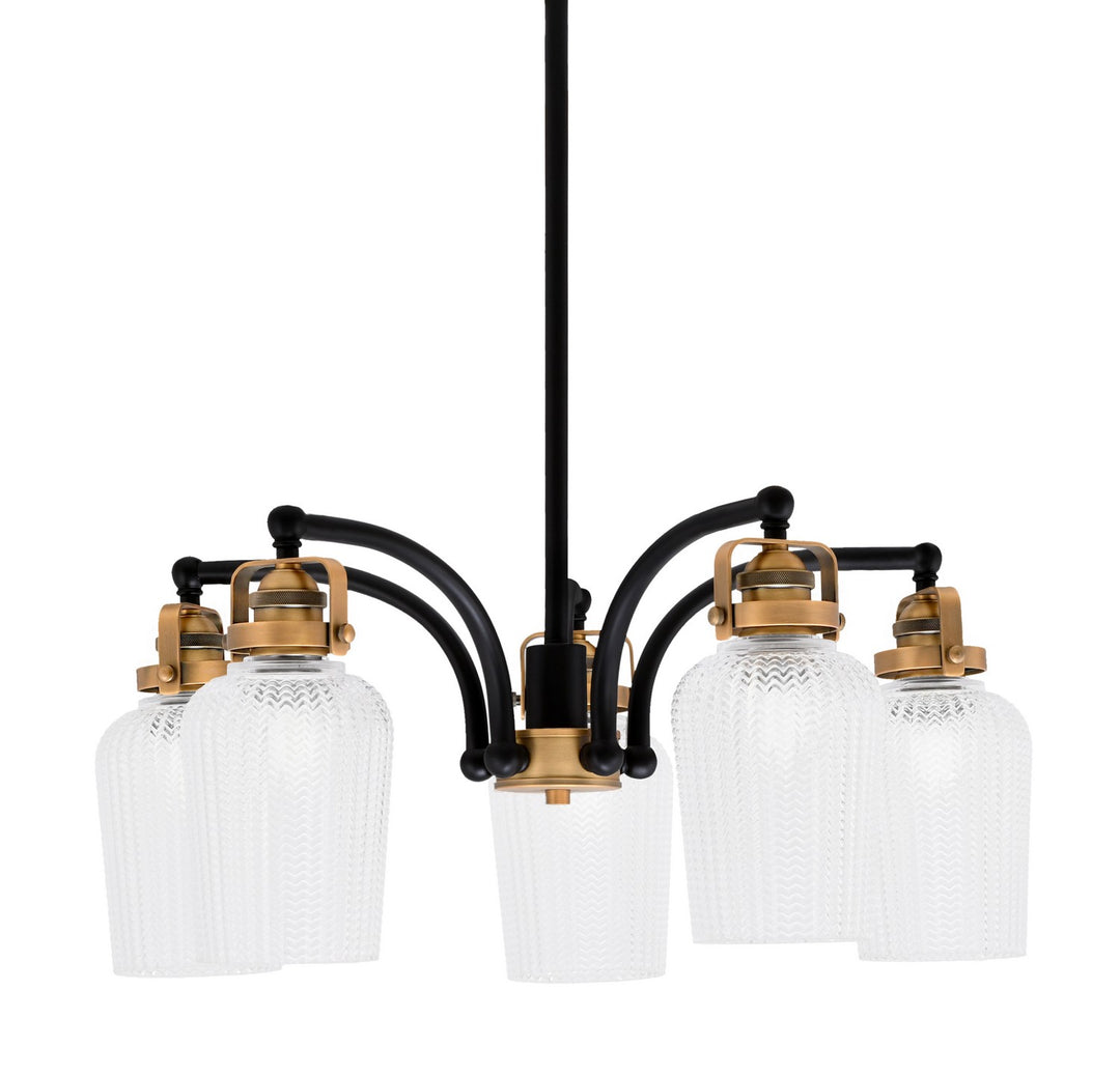 Toltec Easton 1945-MBBR-4250 Chandelier Light - Matte Black & Brass