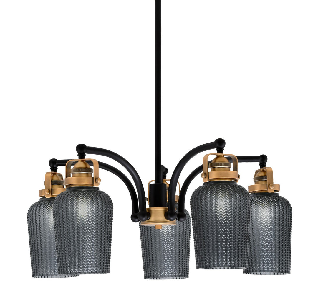 Toltec Easton 1945-MBBR-4252 Chandelier Light - Matte Black & Brass