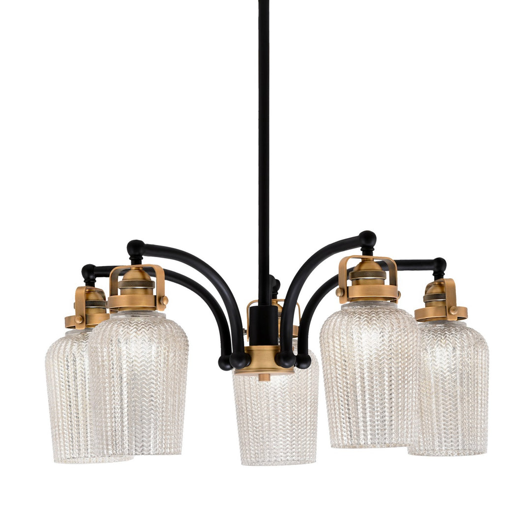Toltec Easton 1945-MBBR-4253 Chandelier Light - Matte Black & Brass
