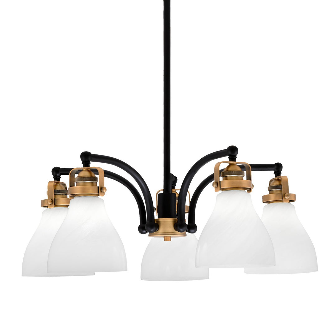Toltec Easton 1945-MBBR-4761 Chandelier Light - Matte Black & Brass