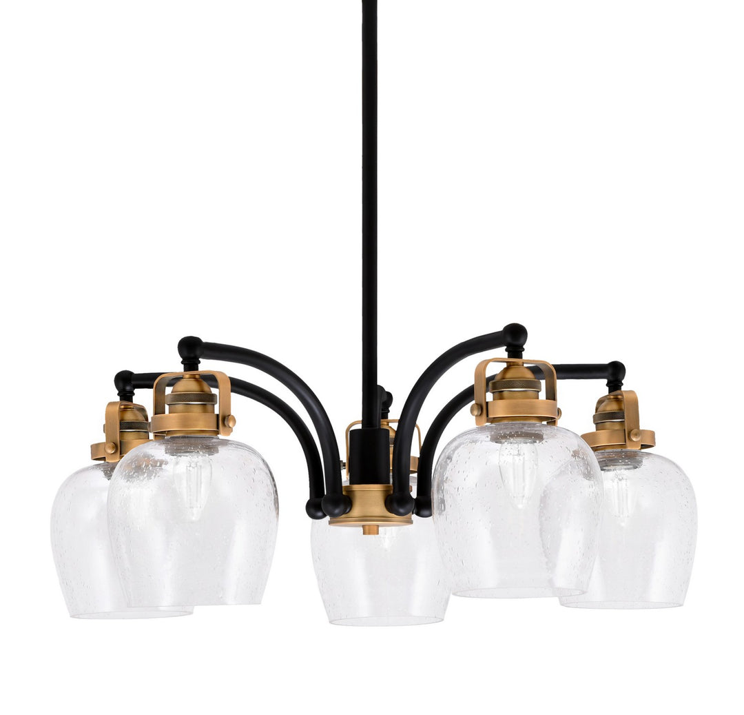 Toltec Easton 1945-MBBR-4810 Chandelier Light - Matte Black & Brass