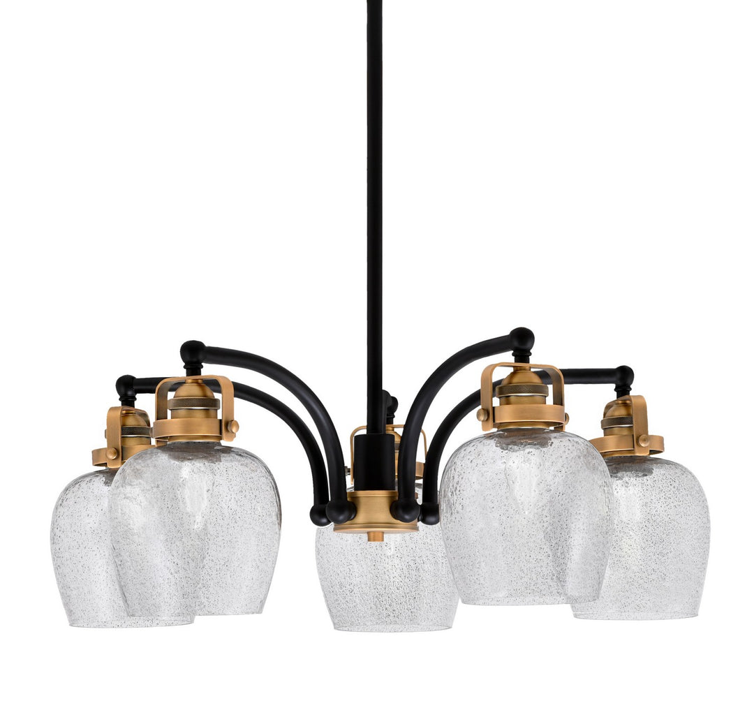 Toltec Easton 1945-MBBR-4812 Chandelier Light - Matte Black & Brass