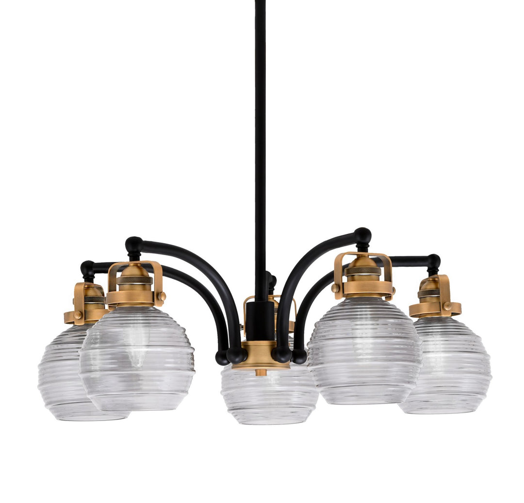 Toltec Easton 1945-MBBR-5110 Chandelier Light - Matte Black & Brass