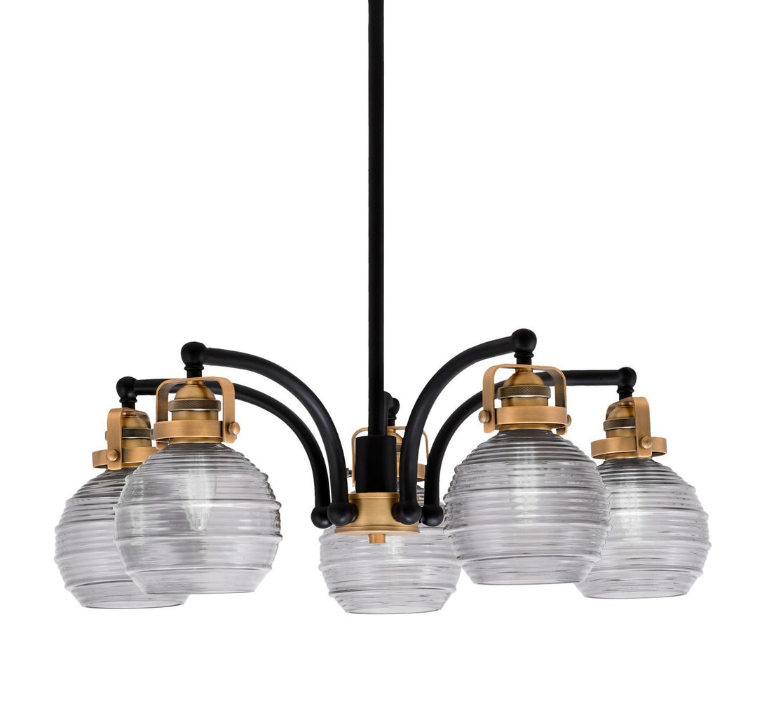 Toltec Easton 1945-MBBR-5112 Chandelier Light - Matte Black & Brass