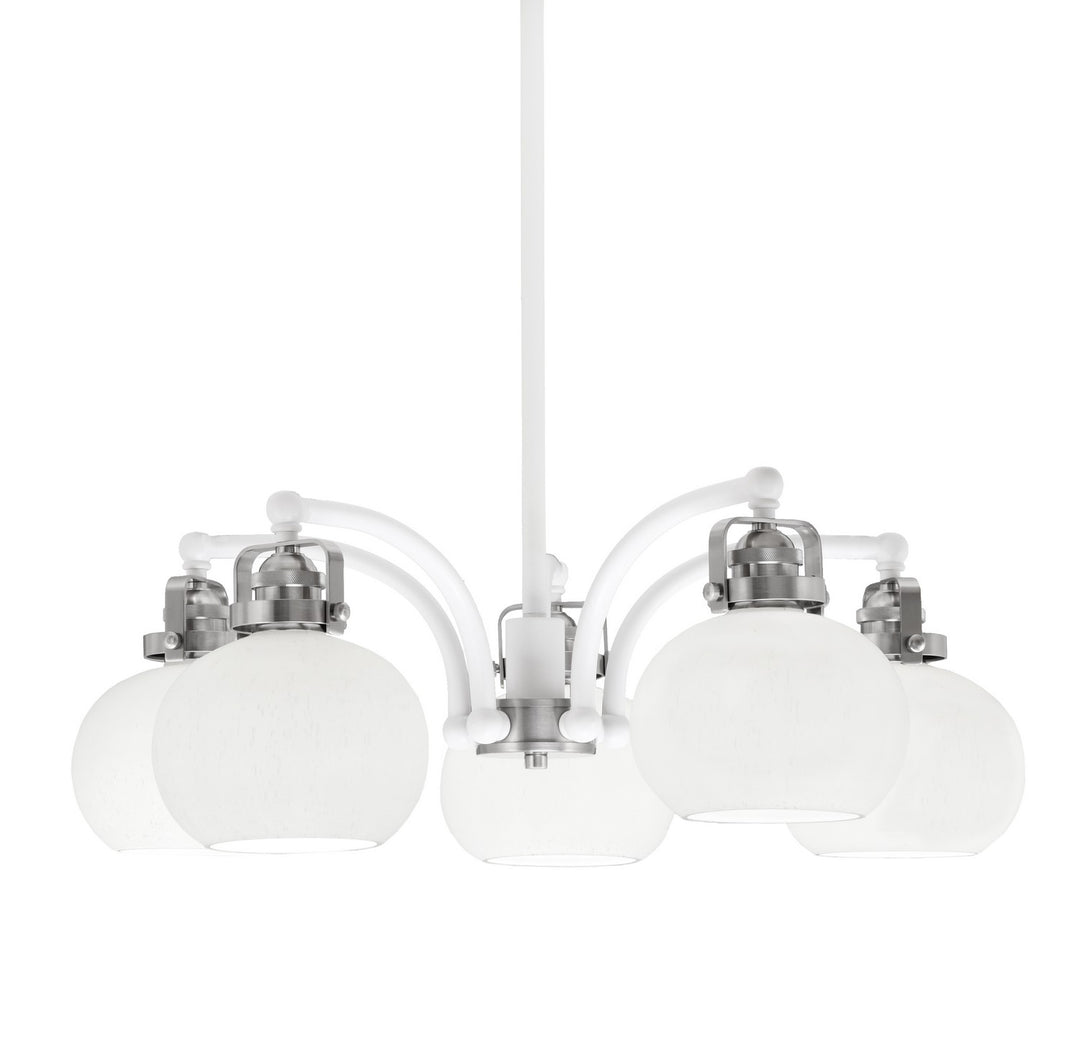 Toltec Easton 1945-WHBN-212 Chandelier Light - White & Brushed Nickel