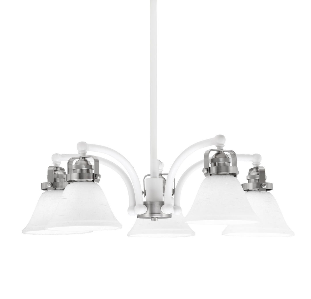 Toltec Easton 1945-WHBN-311 Chandelier Light - White & Brushed Nickel
