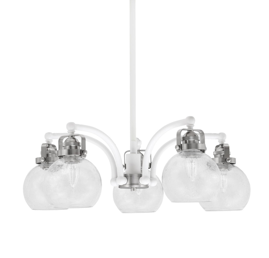 Toltec Easton 1945-WHBN-4100 Chandelier Light - White & Brushed Nickel