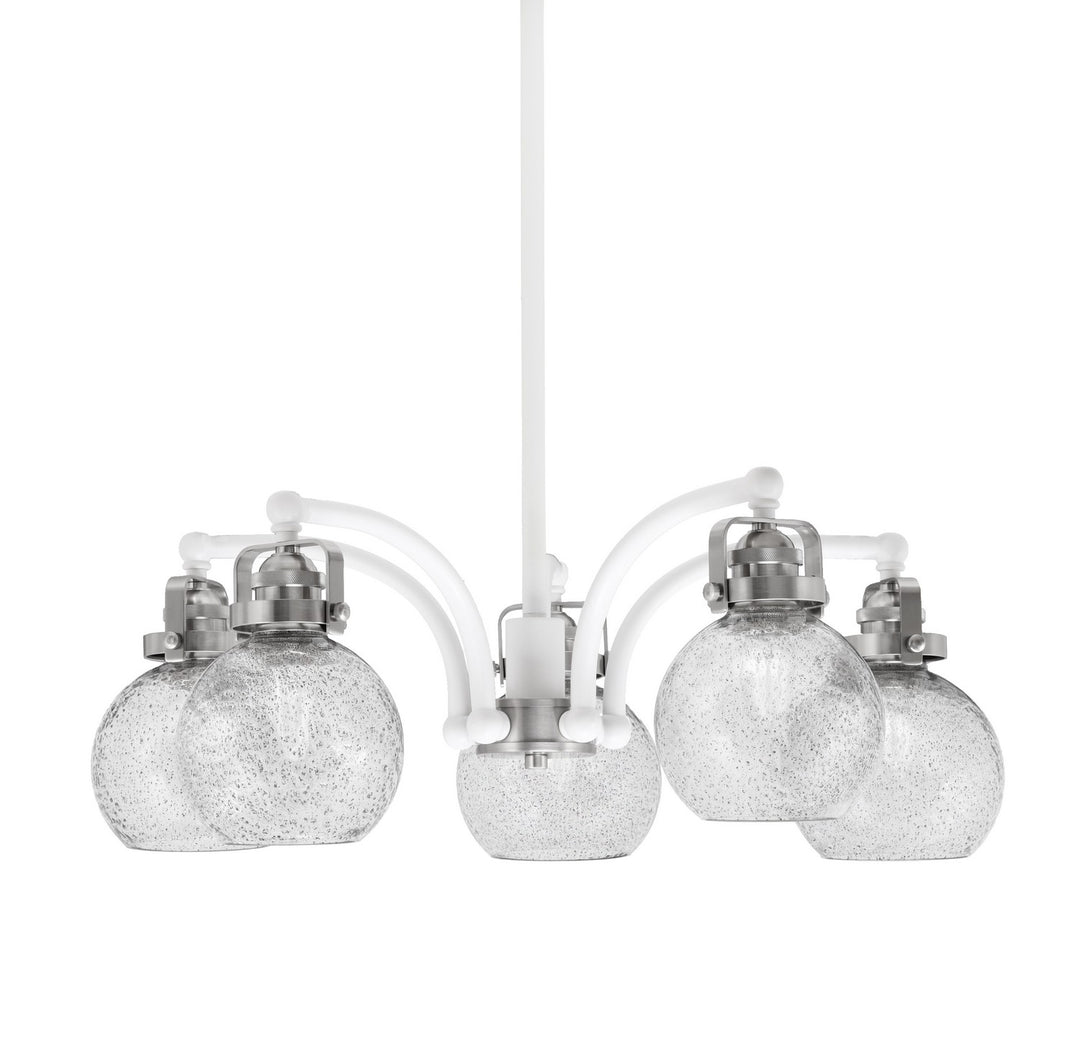 Toltec Easton 1945-WHBN-4102 Chandelier Light - White & Brushed Nickel