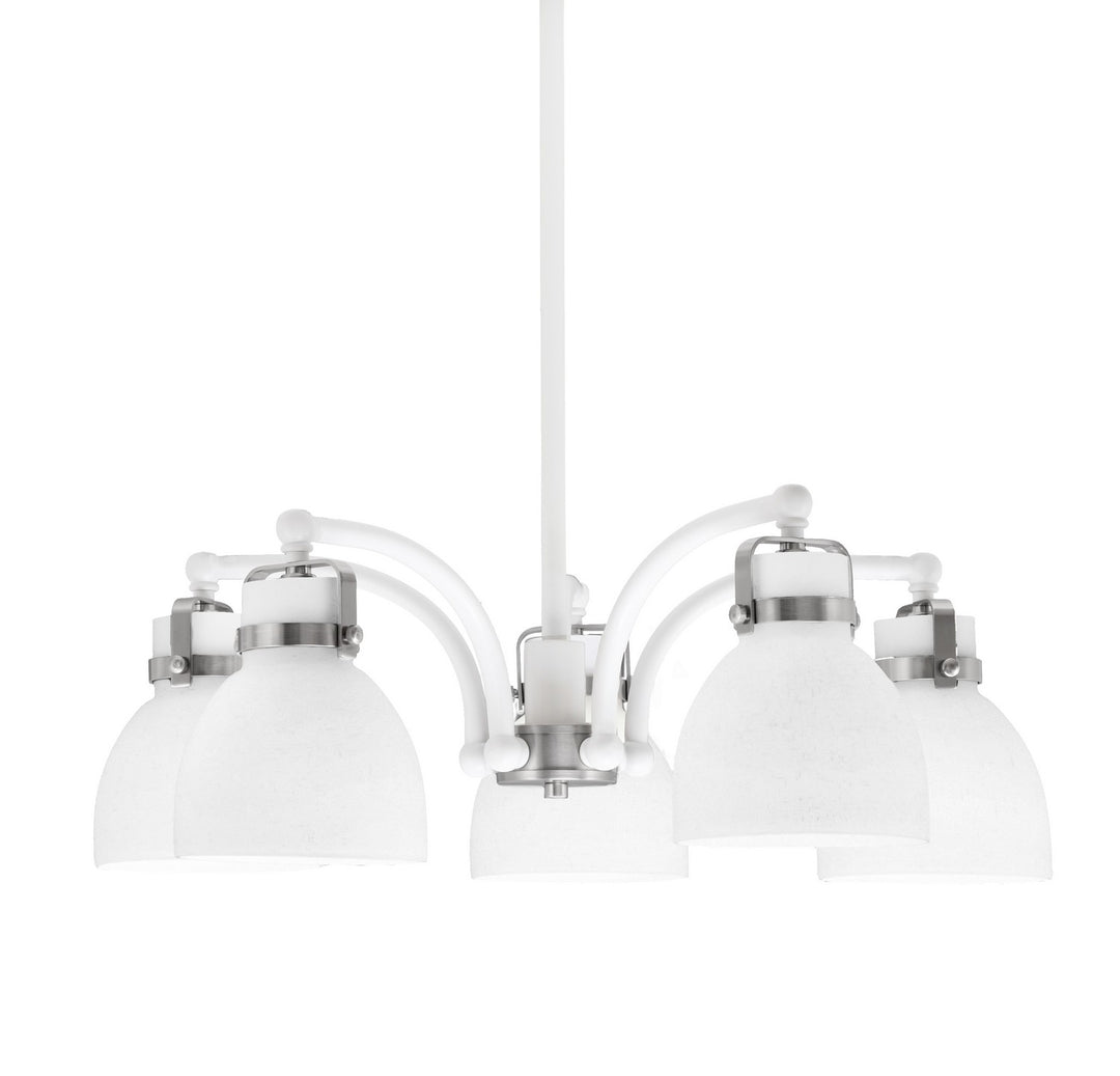 Toltec Easton 1945-WHBN-4111 Chandelier Light - White & Brushed Nickel