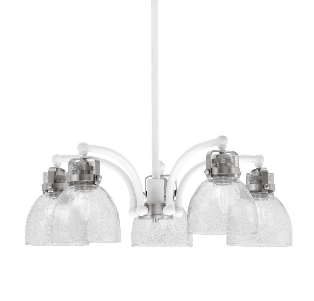 Toltec Easton 1945-WHBN-4119 Chandelier Light - White & Brushed Nickel