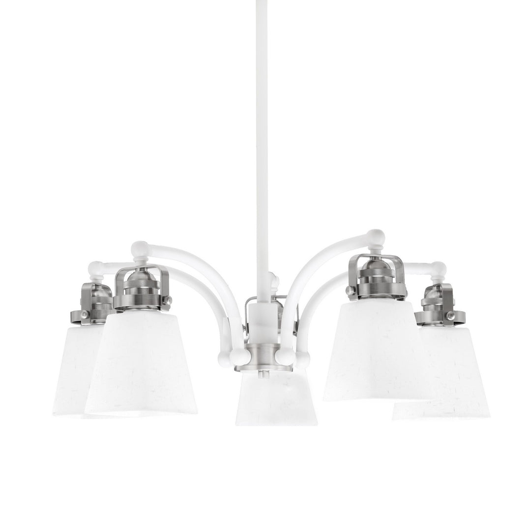 Toltec Easton 1945-WHBN-460 Chandelier Light - White & Brushed Nickel
