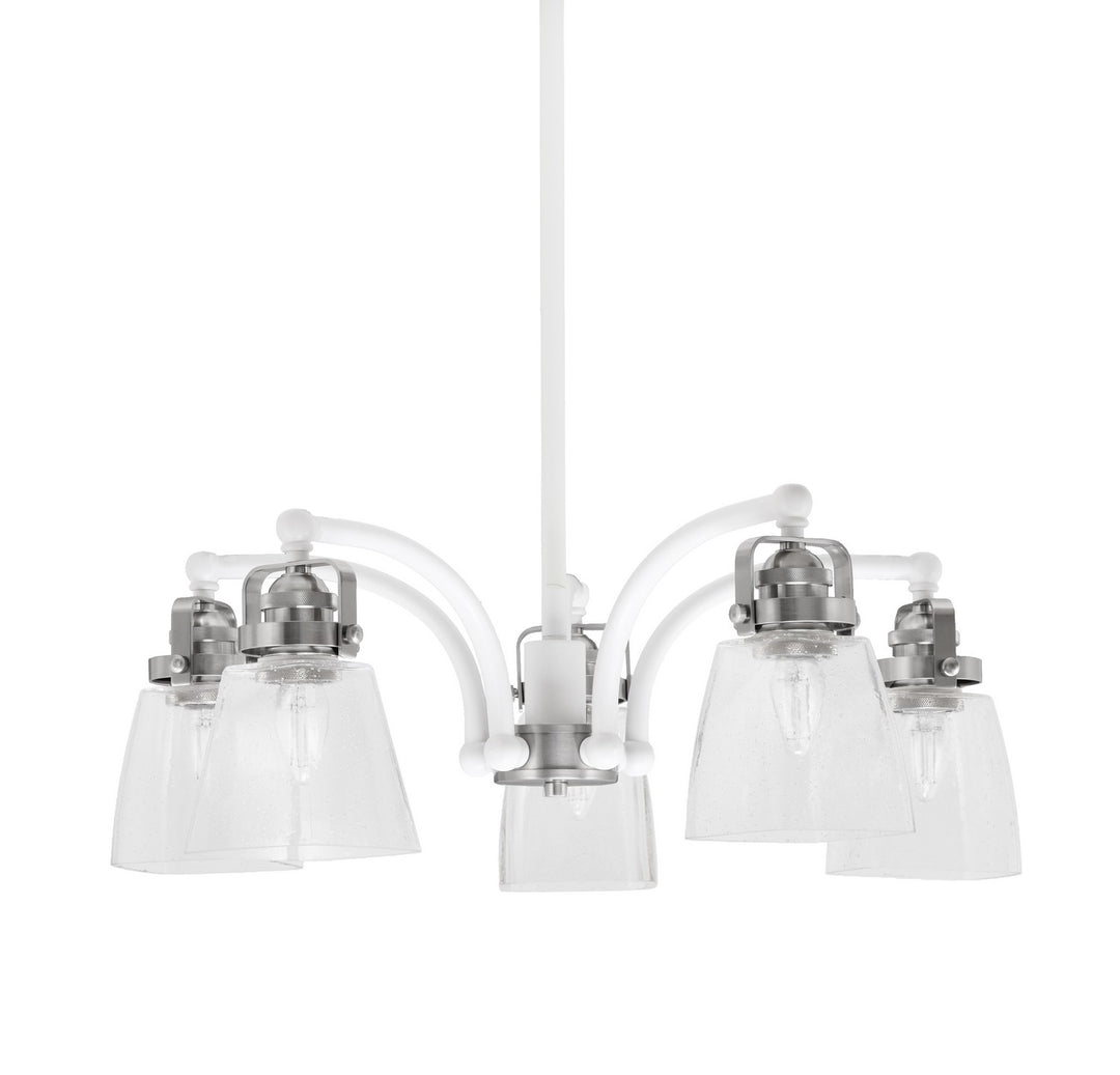 Toltec Easton 1945-WHBN-461 Chandelier Light - White & Brushed Nickel