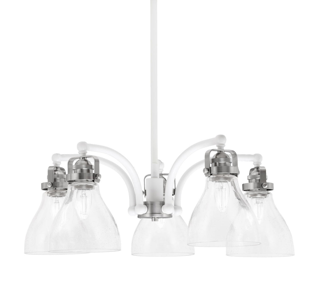 Toltec Easton 1945-WHBN-4760 Chandelier Light - White & Brushed Nickel