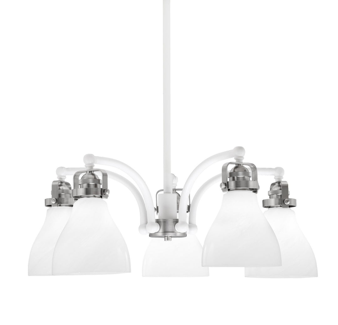 Toltec Easton 1945-WHBN-4761 Chandelier Light - White & Brushed Nickel