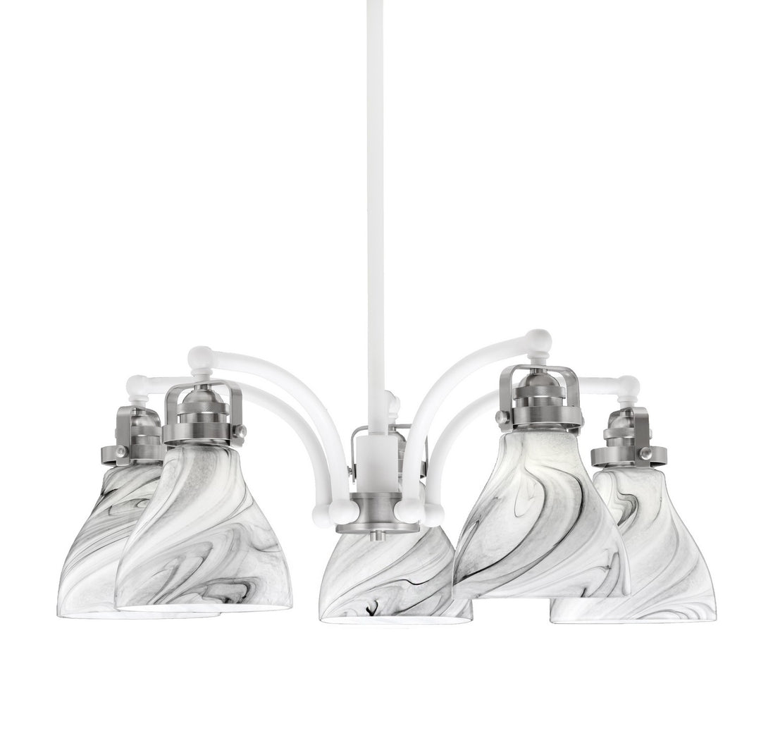 Toltec Easton 1945-WHBN-4769 Chandelier Light - White & Brushed Nickel