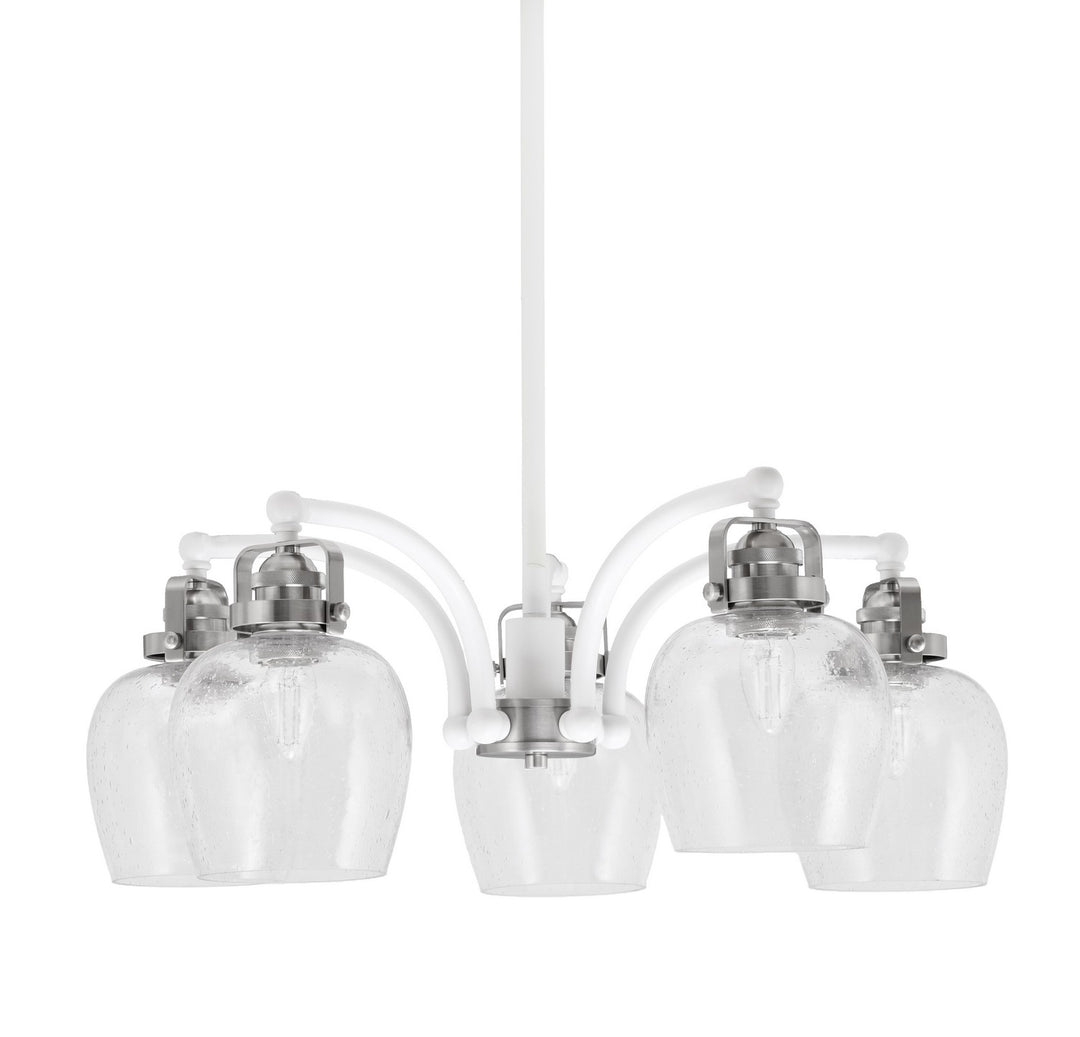 Toltec Easton 1945-WHBN-4810 Chandelier Light - White & Brushed Nickel